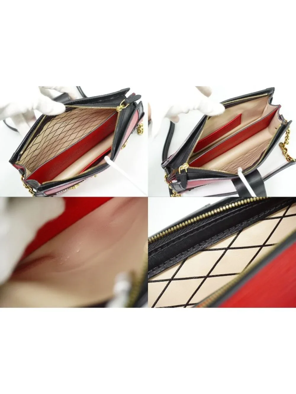 Louis Vuitton LV Trunk Clutch Leather Shoulder Bag Pochette Rouge Noir